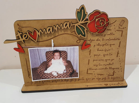 MARCO CON FOTO Y FRASES PARA MAMÁ